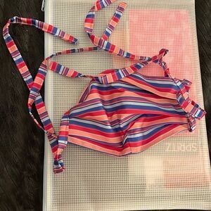 Multi-colored striped cloth face mask